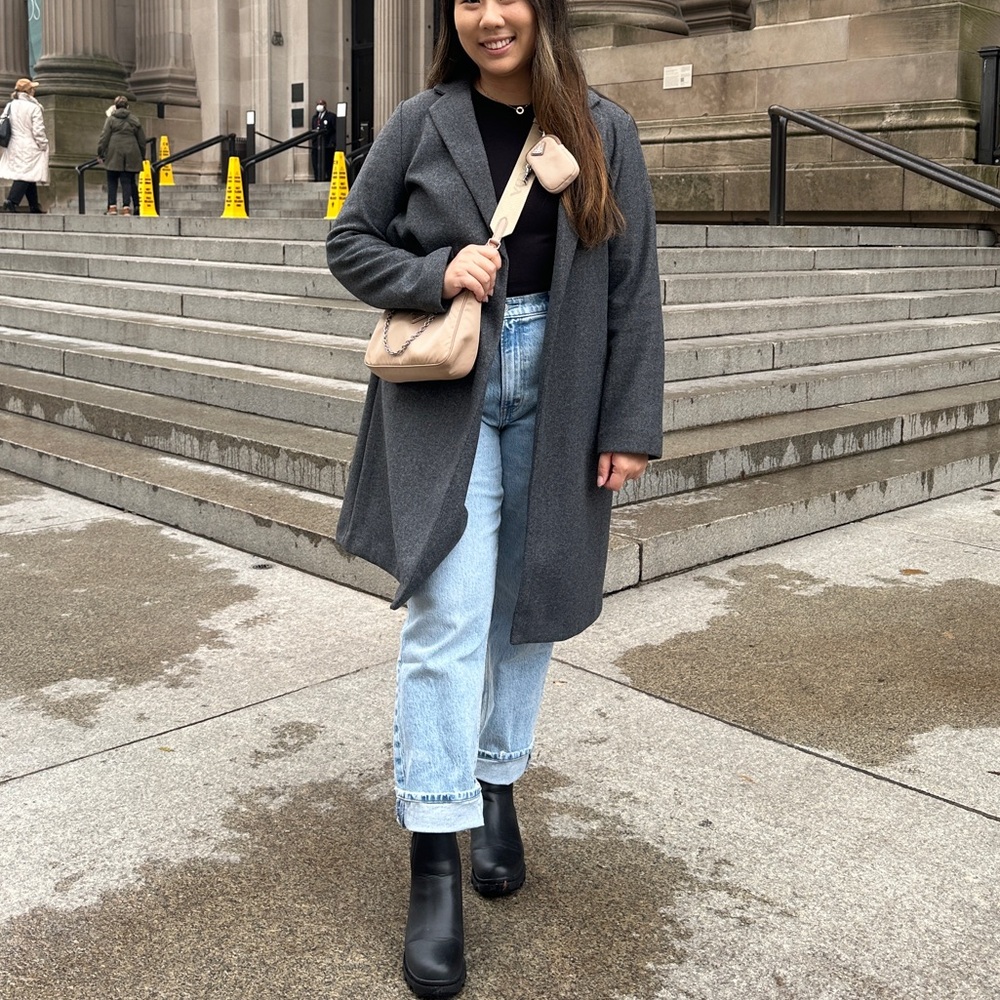 Gray Zara Long Coat